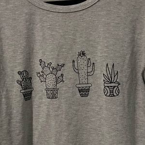 Grey graphic cactus tee